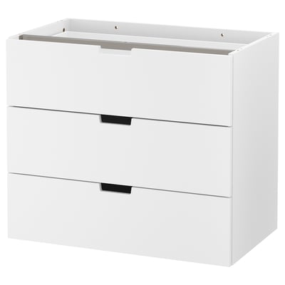 NORDLI Commode modulable 3 tir, blanc, 80x68 cm