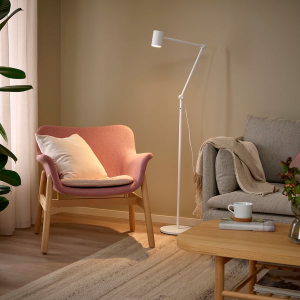 NYMÅNE Lampadaire/liseuse, blanc