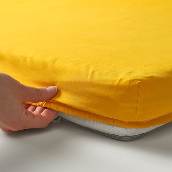 ÖGONLOCKSMAL Linge de lit enfant, 3 pièces, fleur blanc/jaune, 60x120 cm