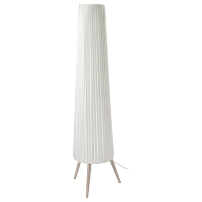 ÖKENSAND Lampadaire, hêtre/blanc