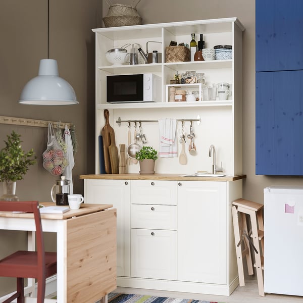 ÖNNERUP Kitchenette, blanc cassé, 130x64x219 cm