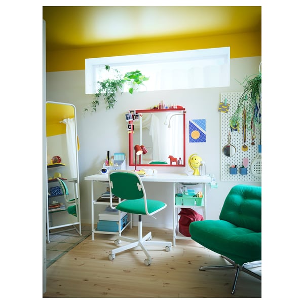 ÖRFJÄLL Chaise pivotante, blanc/Vissle vert