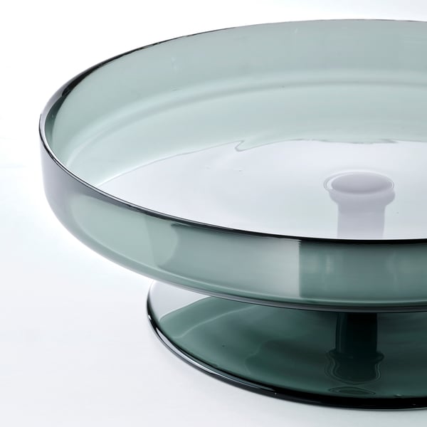 OMBONAD Plat, verre gris, 29 cm