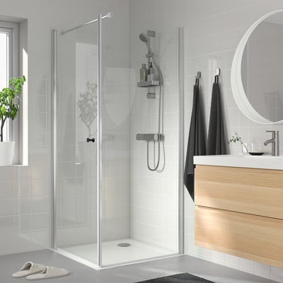 OPPEJEN / FOTINGEN Cabine de douche avec receveur, 90x90x205 cm
