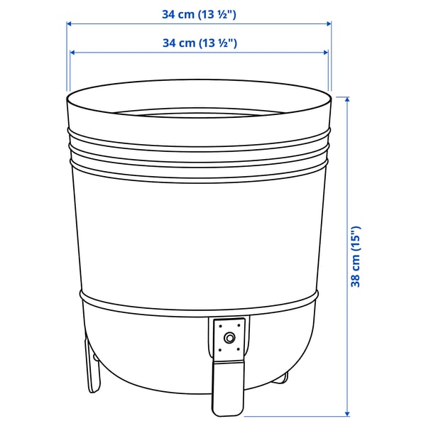 PÄRLRÖNN Cache-pot, intérieur/extérieur/noir, 32 cm