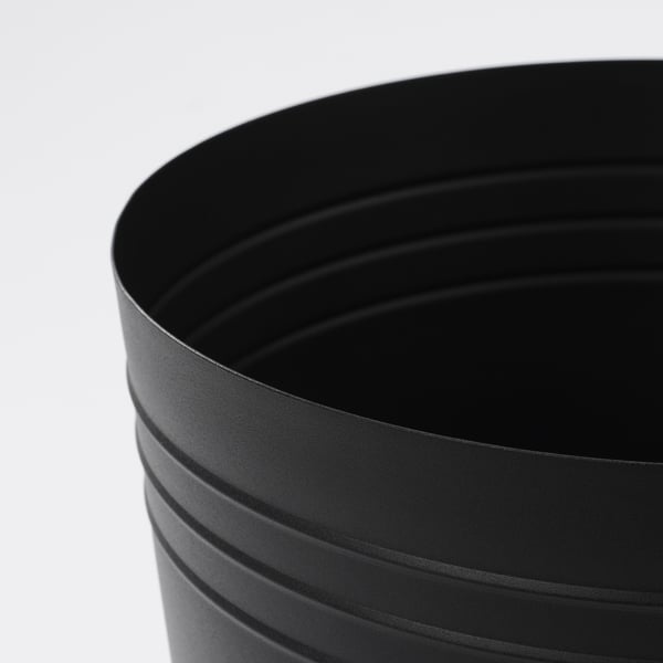 PÄRLRÖNN Cache-pot, intérieur/extérieur/noir, 32 cm