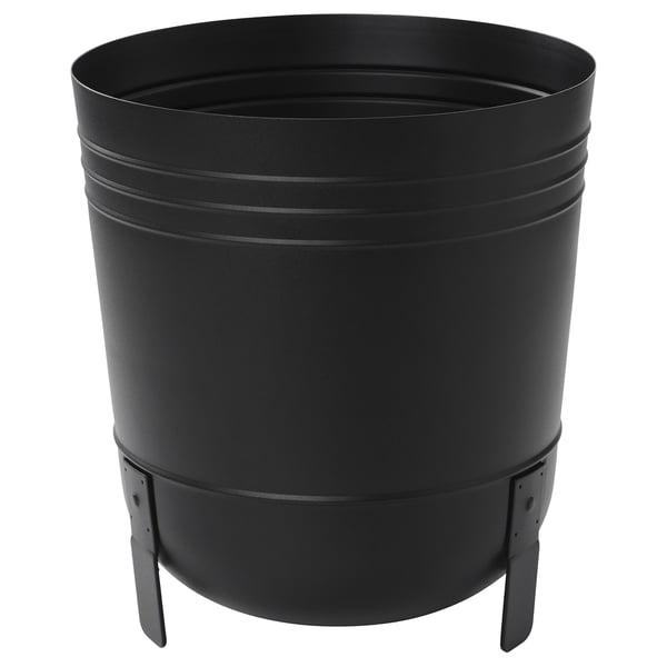 PÄRLRÖNN Cache-pot, intérieur/extérieur/noir, 32 cm