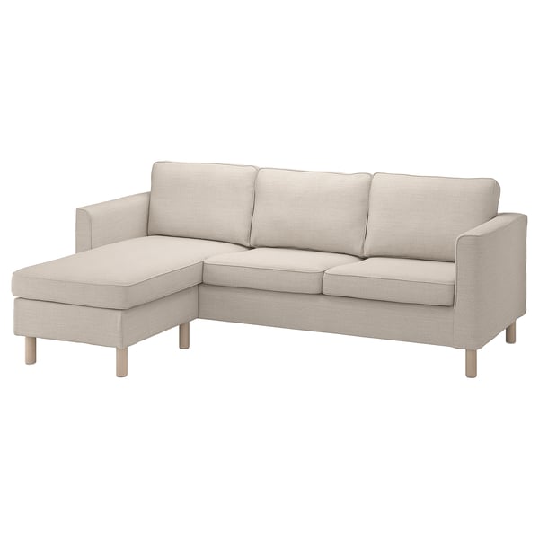 PÄRUP Housse canapé 3 pl, avec méridienne/Gunnared beige