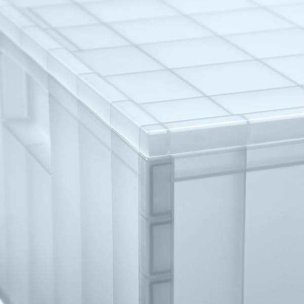 PANSARTAX Boîte de rangement avec couvercle, incolore bleu gris, 33x33x33 cm