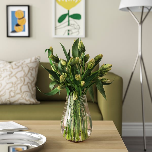 PÅSKÖTRÄD Vase, verre/brun clair, 20 cm