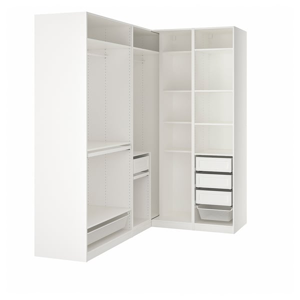PAX Armoire d'angle, blanc, 211/161x236 cm