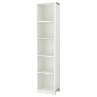 PAX Élément d'angle av 4 tablettes, blanc, 53x35x236 cm