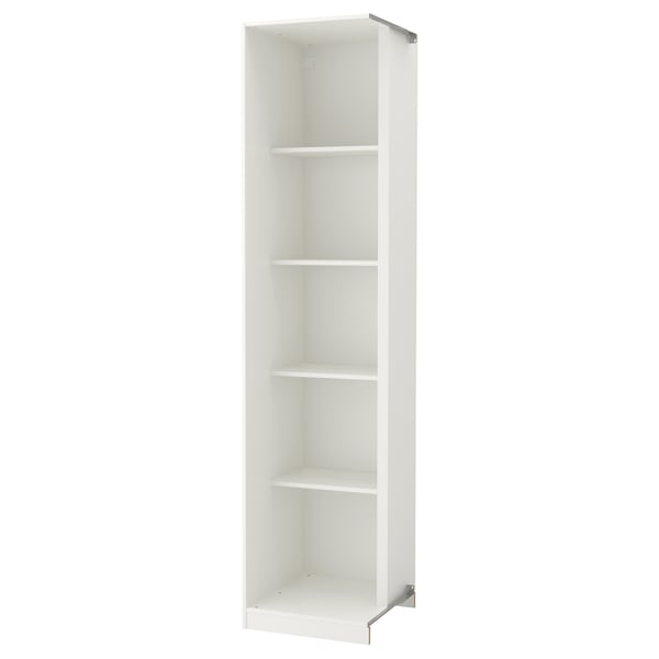 PAX Élément d'angle av 4 tablettes, blanc, 53x58x236 cm