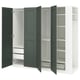 PAX / GRIMO Combinaison armoire, blanc gris vert/blanc, 220x60x201 cm