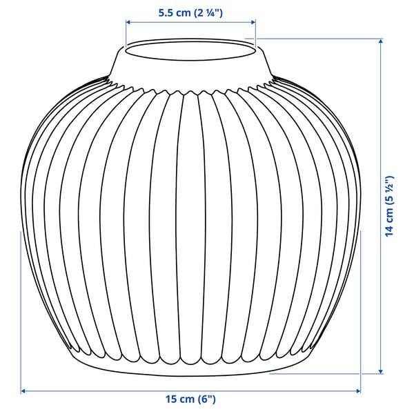 PELARBJÖRK Vase, blanc, 14 cm