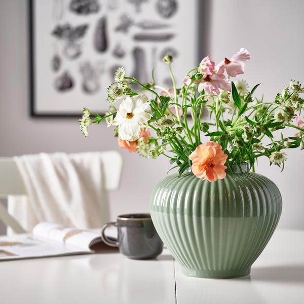 PELARBJÖRK Vase, gris vert, 20 cm