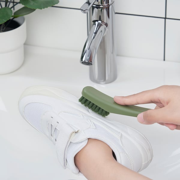 PEPPRIG Brosse chauss et grattoir 2 en 1, vert/jaune