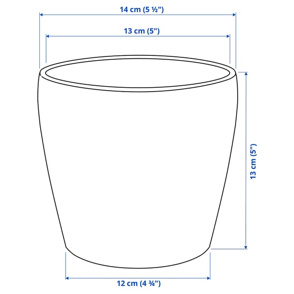 PERSILLADE Cache-pot, gris foncé, 12 cm