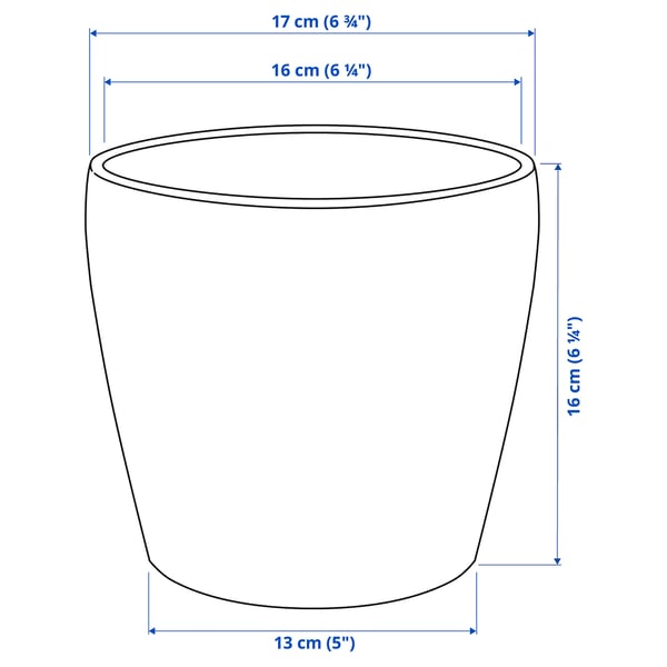 PERSILLADE Cache-pot, gris foncé, 15 cm