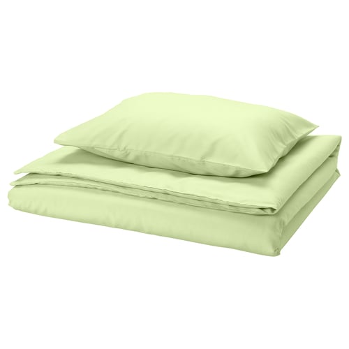 PILTANDVINGE Housse de couette et 1 taie, vert clair, 150x200/50x60 cm