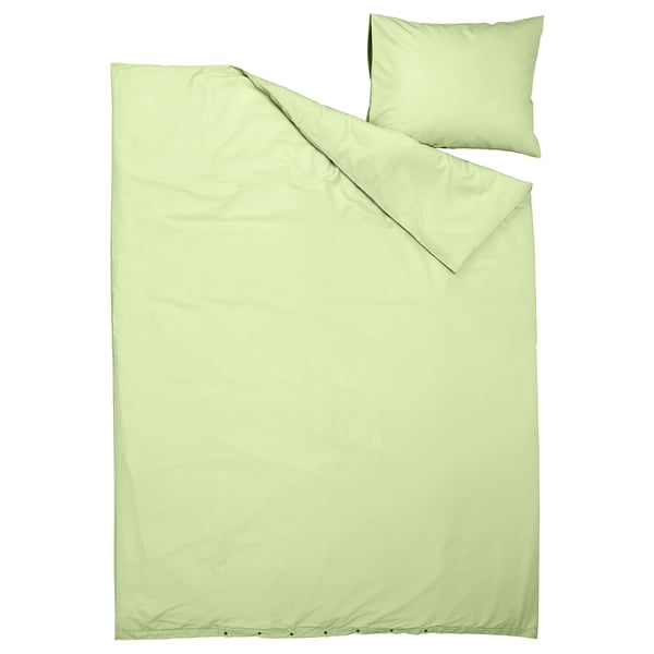 PILTANDVINGE Housse de couette et 1 taie, vert clair, 150x200/50x60 cm