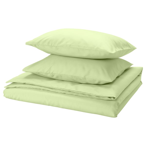 PILTANDVINGE Housse de couette et 2 taies, vert clair, 240x220/50x60 cm