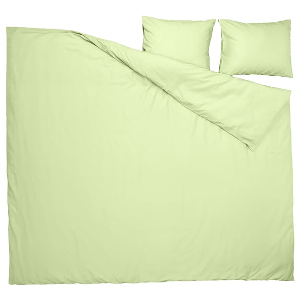 PILTANDVINGE Housse de couette et 2 taies, vert clair, 240x220/50x60 cm