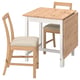 PINNTORP / PINNTORP Table et 2 chaises, teinté brun clair teinté blanc/Katorp teinté brun clair, 67/124 cm