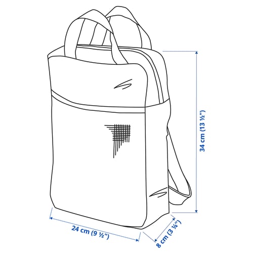 PIVRING Sac à dos, gris clair, 24x8x34 cm/9 l