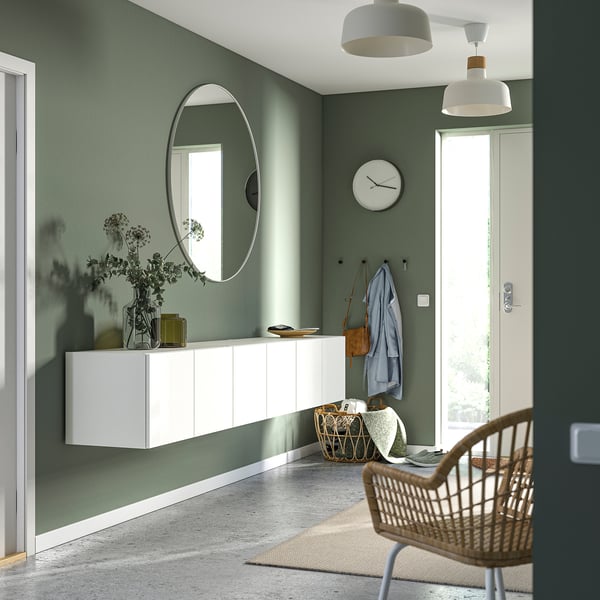 PLATSA Rangement mural, blanc/Fonnes blanc, 240x42x40 cm