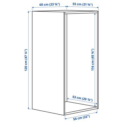 PLATSA Structure, blanc, 60x55x120 cm