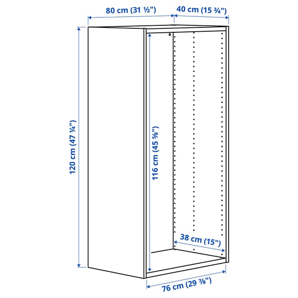 PLATSA Structure, blanc, 80x40x120 cm