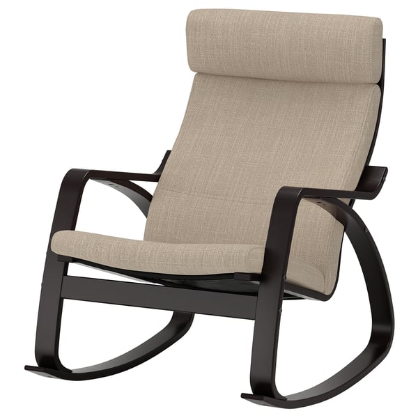 POÄNG Fauteuil à bascule, brun noir/Hillared beige