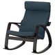 POÄNG Fauteuil à bascule, brun noir/Hillared bleu foncé