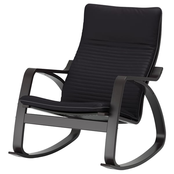POÄNG Fauteuil à bascule, brun noir/Knisa noir