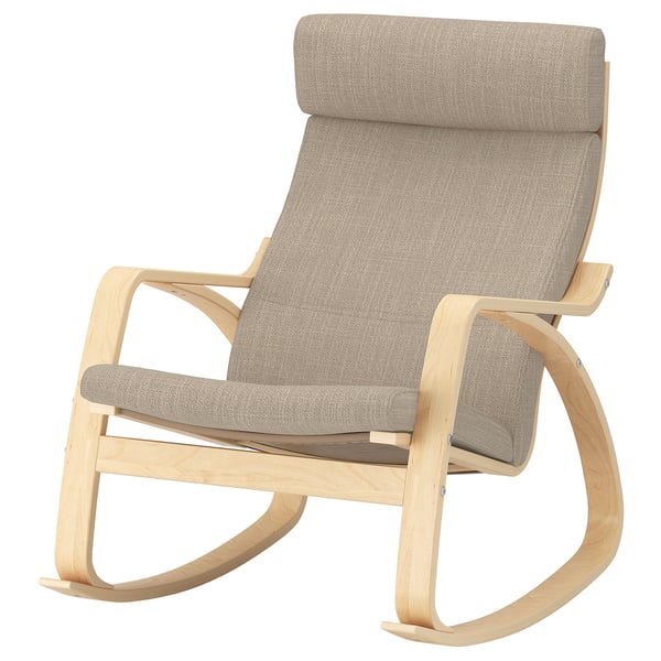 POÄNG Fauteuil à bascule, plaqué bouleau/Hillared beige