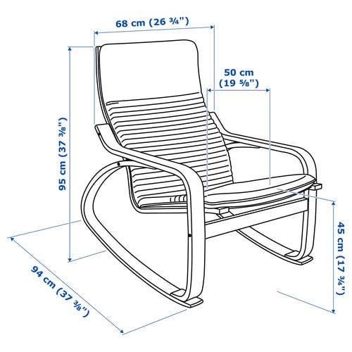 POÄNG Fauteuil à bascule, plaqué bouleau/Knisa beige clair