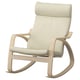 POÄNG Fauteuil à bascule, plaqué chêne blanchi/Glose coquille d'oeuf