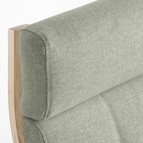 POÄNG Fauteuil à bascule, plaqué chêne blanchi/Gunnared vert clair