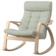 POÄNG Fauteuil à bascule, plaqué chêne blanchi/Gunnared vert clair