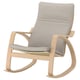 POÄNG Fauteuil à bascule, plaqué chêne blanchi/Knisa beige clair
