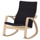 POÄNG Fauteuil à bascule, plaqué chêne blanchi/Knisa noir