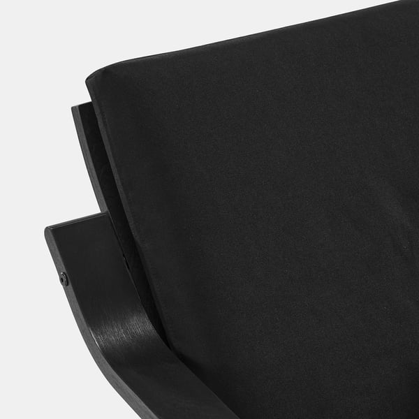 POÄNG Fauteuil dossier bas, brun noir/Vissle noir