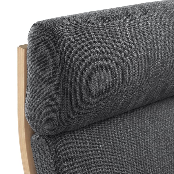 POÄNG Fauteuil, plaqué chêne blanchi/Hillared anthracite