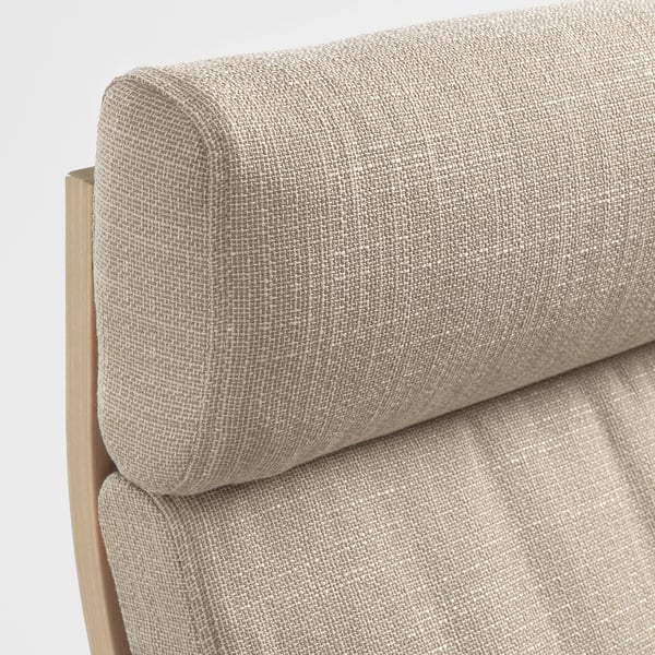 POÄNG Fauteuil, plaqué chêne blanchi/Hillared beige