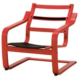 POÄNG Structure fauteuil, dossier bas, teinté rouge