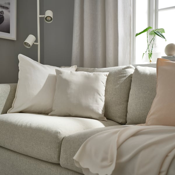 PROFETBLOMMA Coussin, beige clair, 40x40 cm