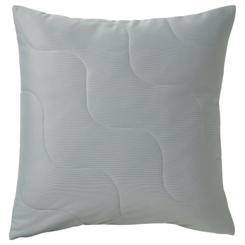 PUCKELMAL Housse de coussin, gris clair-turquoise, 50x50 cm