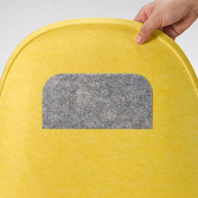PYNTEN Coussin mousse, jaune, 41x43 cm