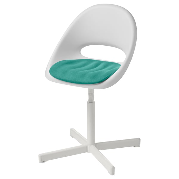 PYNTEN Coussin pour chaise bureau enfant, turquoise, 33x32 cm